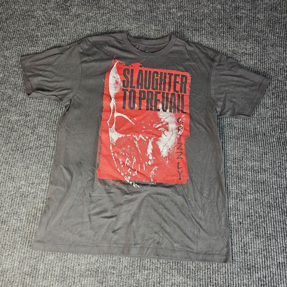 Slaughter To Prevail Sumerian Records Shirt Mens Large Gray Grizzly Metal Tee
